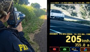 Veículo é flagrado a 205 km/h na BR-153, em Morrinhos; quase 74 mil casos de excesso de velocidade foram registrados em Goiás