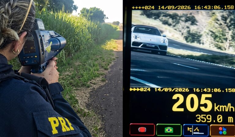 Veículo é flagrado a 205 km/h na BR-153, em Morrinhos; quase 74 mil casos de excesso de velocidade foram registrados em Goiás